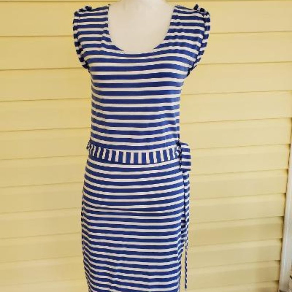 NEW - Talbots Striped Sleeveless Dress Blue and White Size XS